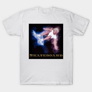 Skateboard Female Skateboarder in White Skateboards Skateboarding Designs Skateboarding Gifts T-Shirt